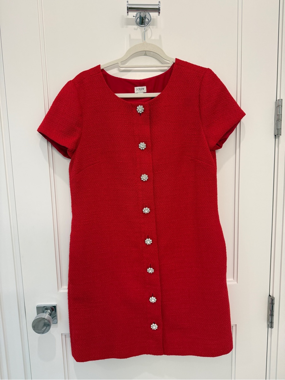 J.Crew Tweed Dress with Jeweled Buttons Size 10